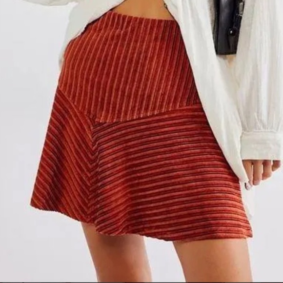 Free People Camden Corduroy Ginger Mini Skirt Size S - Picture 2 of 6